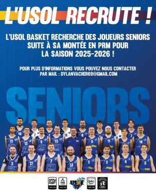 Suite à sa montée en PRM pour la saison 2025-2026 l'Usol Basket recrute des joueurs séniors !