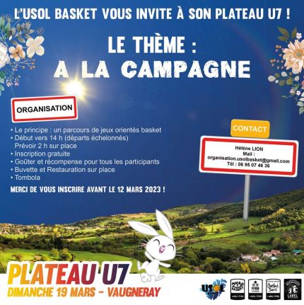 Plateau U7 le 19 mars prochain Salle Perrachon