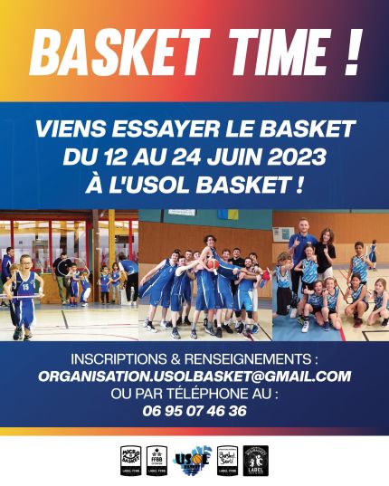 Basket Time ! Viens essayer le basket du 12 au 24 juin 2023