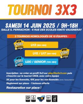 Tournoi 3x3 Samedi 14 juin 2025